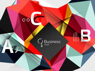 Polygonal triangle abstract background with infographics