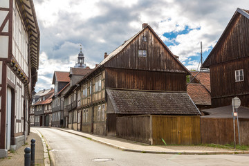 Historical street in Goslar, Germany