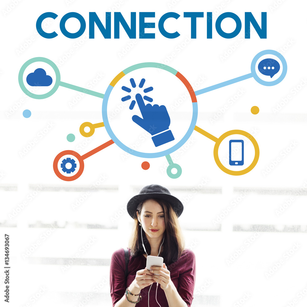 Poster technology networking communication digital concept