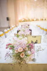 The elegant dinner table.