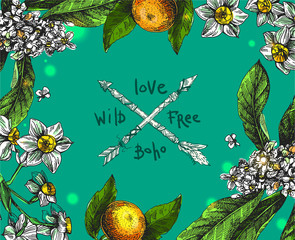 floral sketch vector illustration