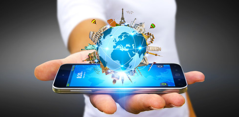 Man travelling the world