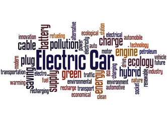 Electric Car, word cloud concept 2
