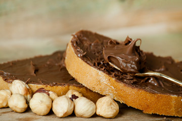 Chocolate nut butter and roasted hazelnuts