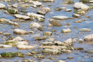 Stones in water on the seashore