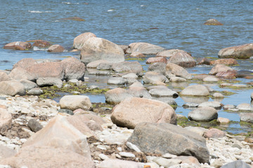Stones in water on the seashore