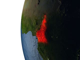 Sunset over Cameroon from space