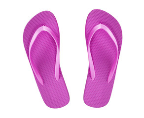 pink beach shoes isolated on white