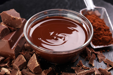 Melting chocolate / melted chocolate/ chocolate swirl/ stack/ ch