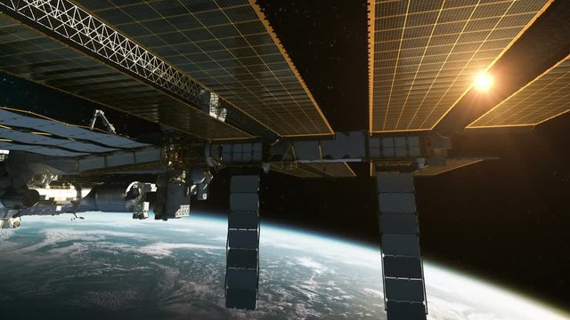 International Space Station In The Rays Of Sun