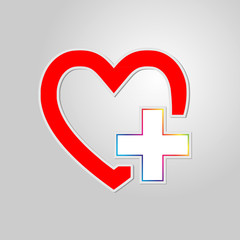 Obraz premium Heart with plus