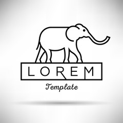 Obraz premium Linear Elephant Sign Vector Design