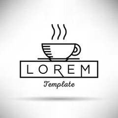 Linear Coffee Cup Sign Vector Design