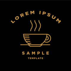 Linear Coffee Cup Sign Vector Design