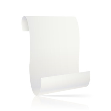 Blank Paper sheet on White background. Vector illustration