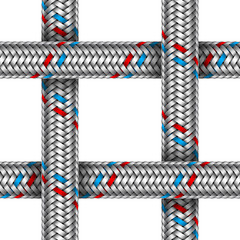 Vector seamless pattern of water braided metal hose