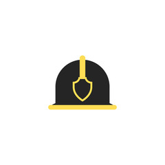 Firefighter Helmet icon black. Single silhouette fire equipment icon from the big fire Department simple.