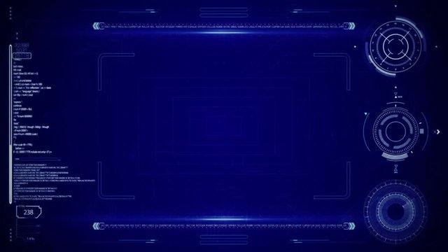 Futuristic HUD panel.Technological HUD interface.Great opener. Good for tech titles and background, news intro screensaver.