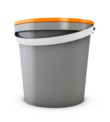 3d Illustration of plastic bucket. Product Packaging For food, foodstuff or paints