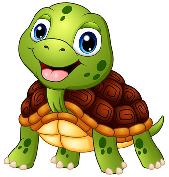 Cute turtle cartoon smiling