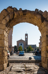 Porta Montanara, an ancient gate in Rimini, Emilia-Romagna region, Italy.