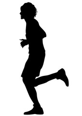 People athletes on running race on white background