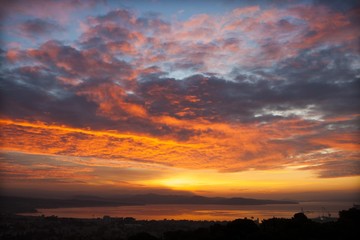 Coucher de soleil dans la baie