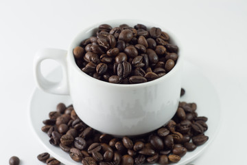 Coffee beans isolated with a white background