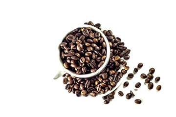 Coffee beans isolated with a white background