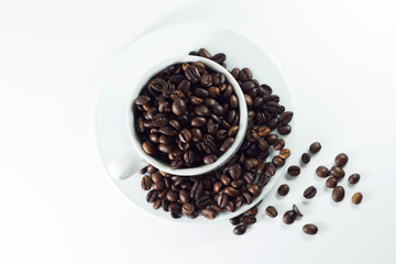 Coffee beans isolated with a white background