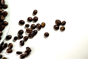 Coffee beans isolated with a white background