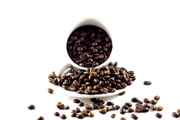 Coffee beans isolated with a white background