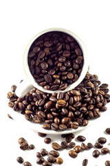 Coffee beans isolated with a white background