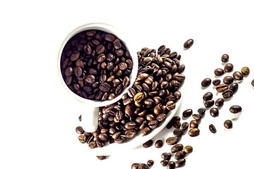 Coffee beans isolated with a white background