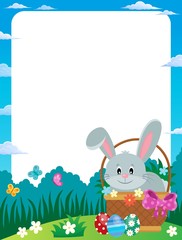 Obraz premium Frame with Easter bunny in basket