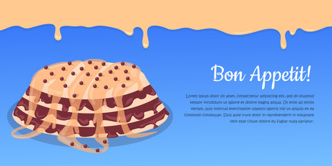 Bon Appetit. Festive Cake Web Banner. Chocolate