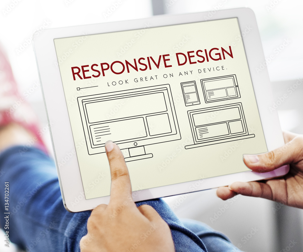Poster responsive design layout webpage template concept