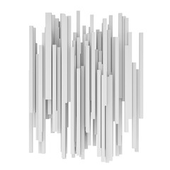 Rendering of abstract different sized lines on white background