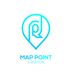 Letter Q Logo Map Point Location,City locator,Pin maps symbol,Gps icon,Geo point navigation logotype