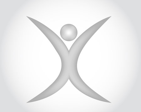 logo persona a braccia e gambe aperte