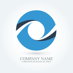 flat modern typography initial letter o, alphabet logo design for brand and company identity