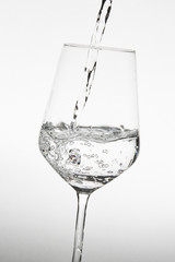 water poured into glass