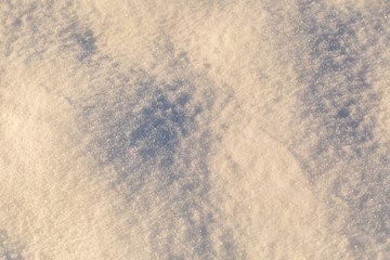 Snow background in close up