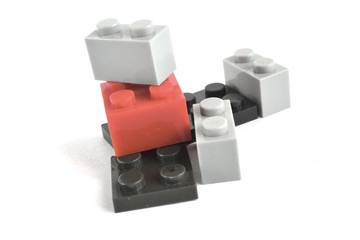 Interlocking plastic block pieces