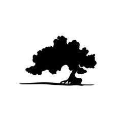 Vector silhouette of bonsai tree.