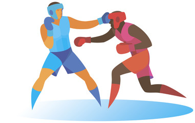 two strong boxers involved in a fight in the ring