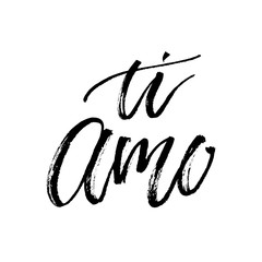 Ti amo I love you vector text calligraphy
