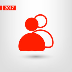 people icon, vector illustration. Flat design style