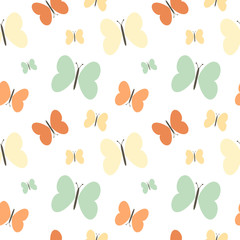 colorful butterflies seamless vector pattern background illustration

