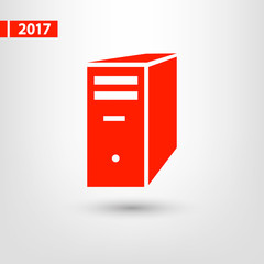 computer server icon, vector illustration. Flat design style